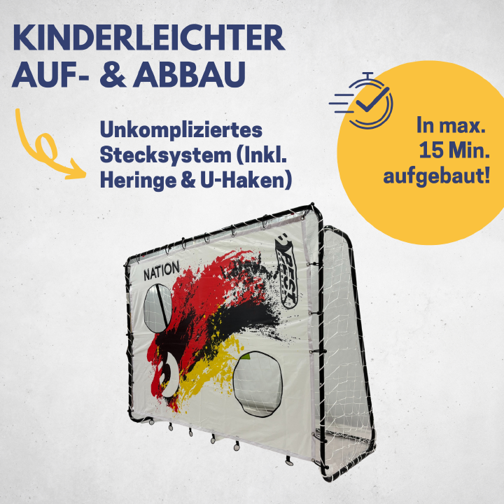 BEST SPORTING Fußballtor Nation Torwand mit 2 Schusslöchern